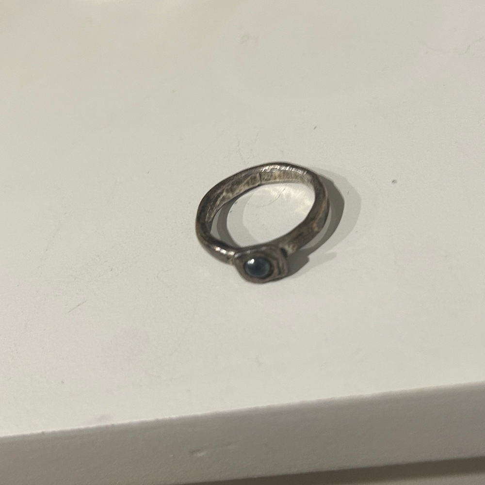 Handmade silver ring with grey stone